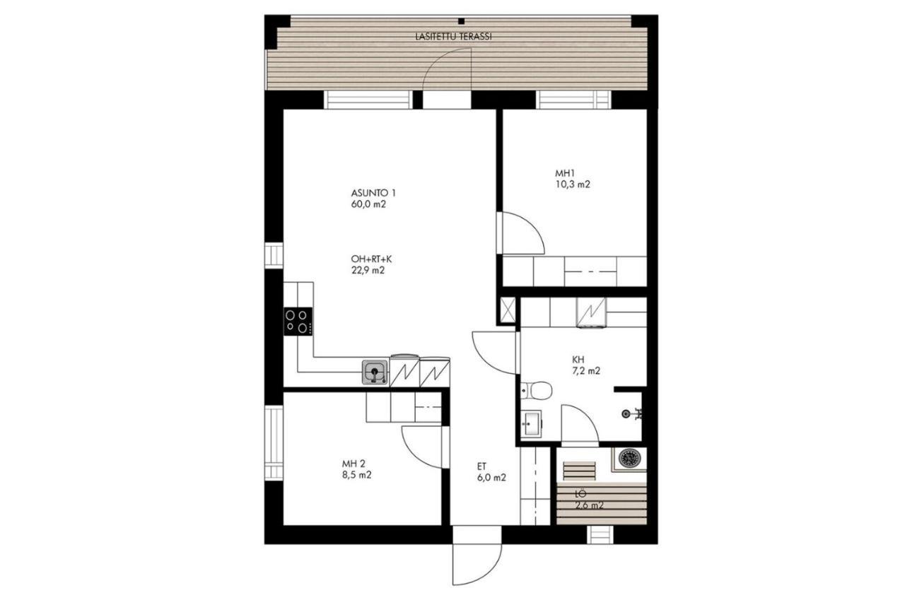 Apartment Tuomenkartano B1 Iso Huoneisto Saunalla Kalajoki Buitenkant foto